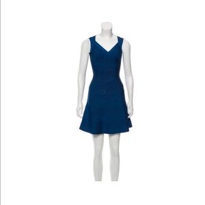 Herve Leger inspired blue bandage dress.